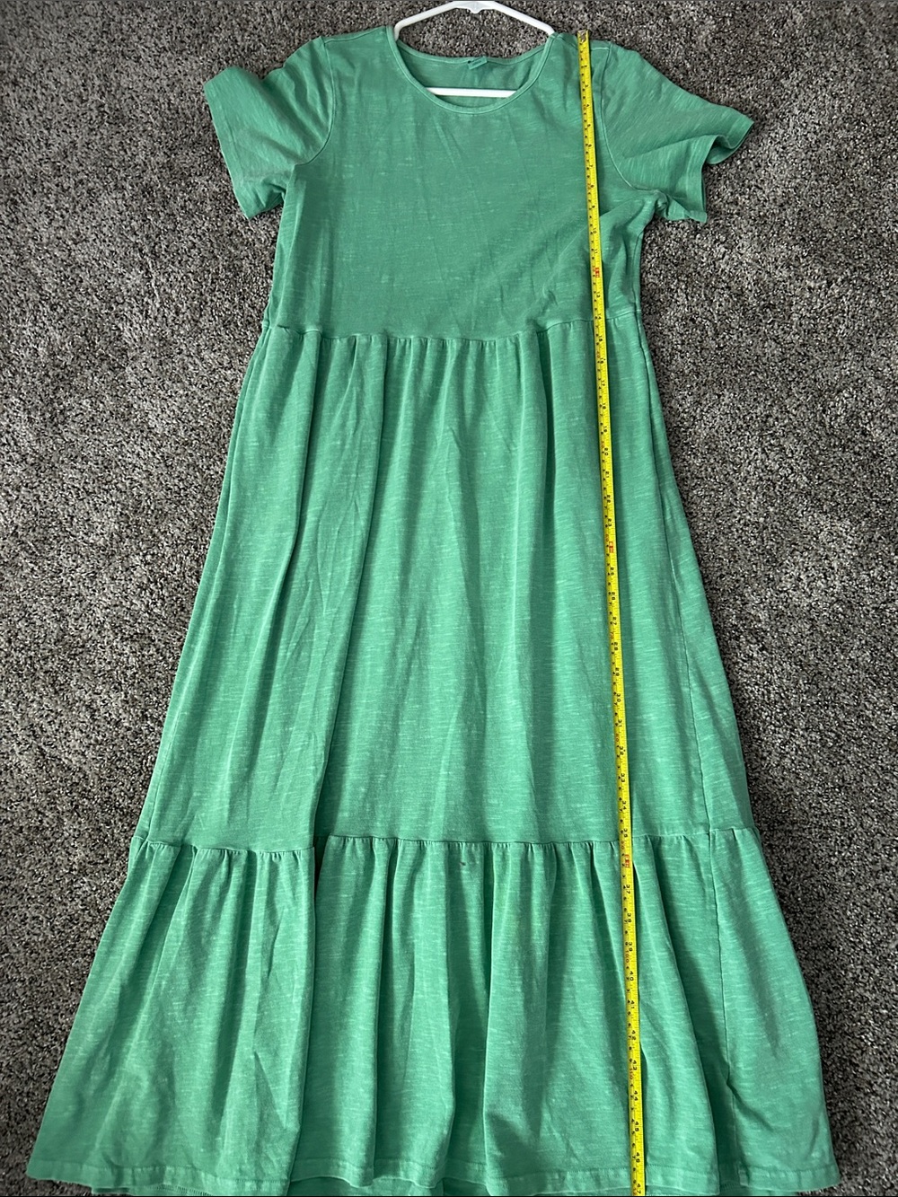 Old Navy Green Short-Sleeve Tiered Maxi Dress